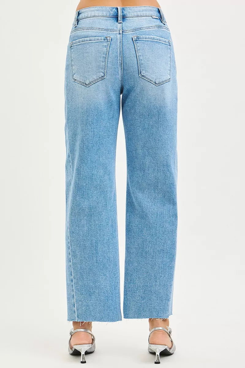 RISEN Plus Size Slouchy Cropped Barrel Jeans