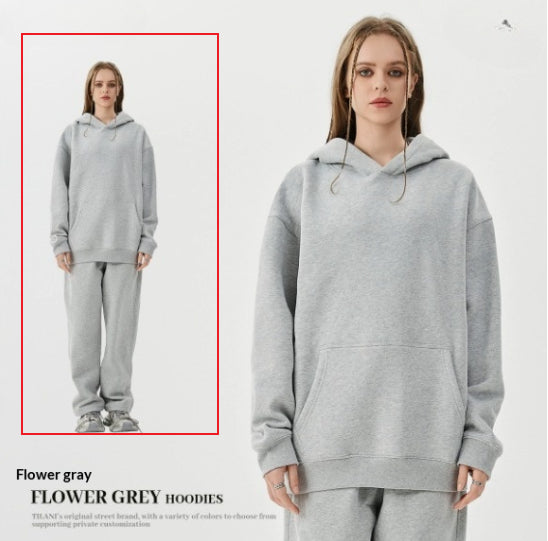 American-Style Fleece Thick Hoodie & Sweatpants Set