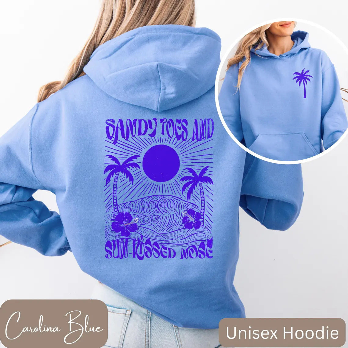 Girls Palm Print Beach Hoodie Dress – Purple Bauhinia