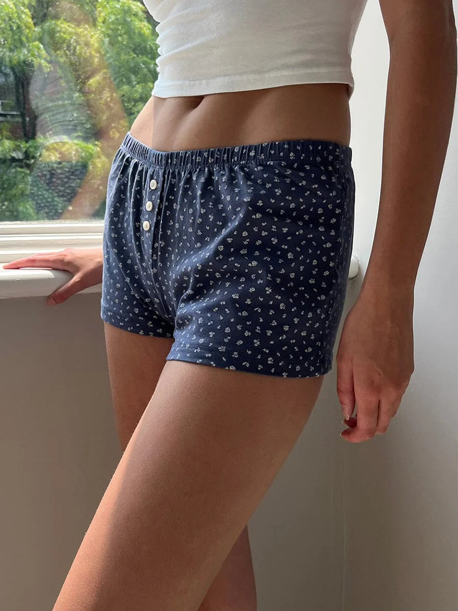 Pajama Shorts Low Waist Striped Boxer Shorts: