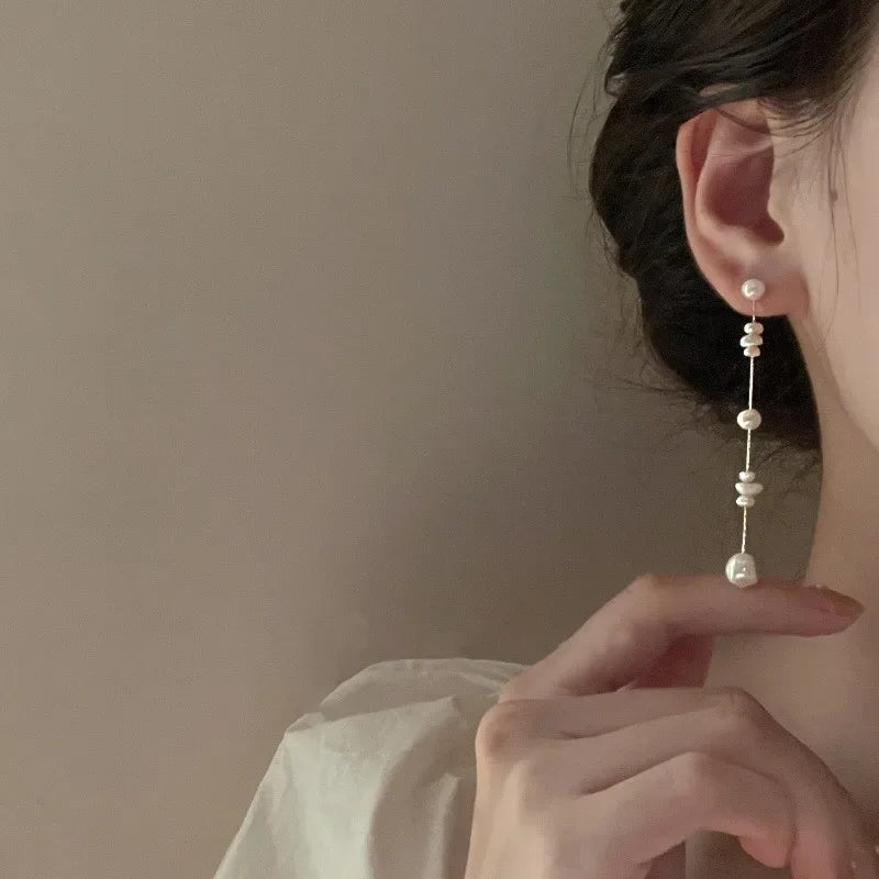 Minar French Baroque Freshwater Pearl Dangle Earrings