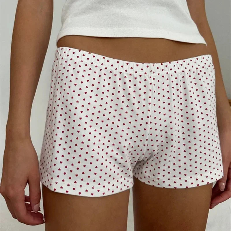Pajama Shorts Low Waist Striped Boxer Shorts: