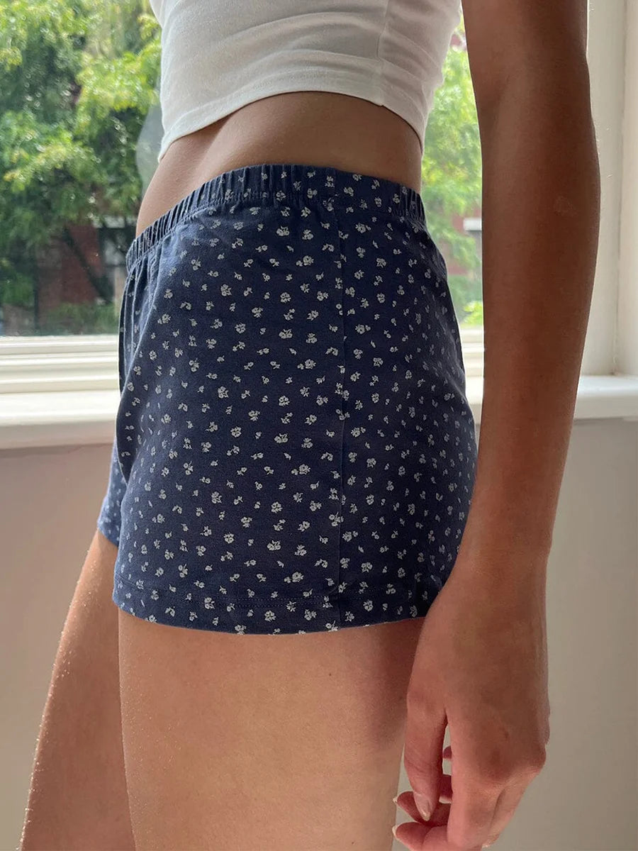 Pajama Shorts Low Waist Striped Boxer Shorts: