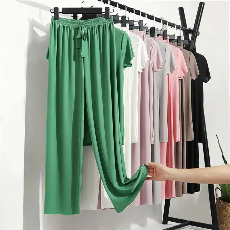 Autumn Loose Homewear Pants Two Piece Set For Women Cute Pajamas