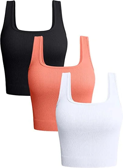 Women’s Solid Square Neck Ribbed Tank Top