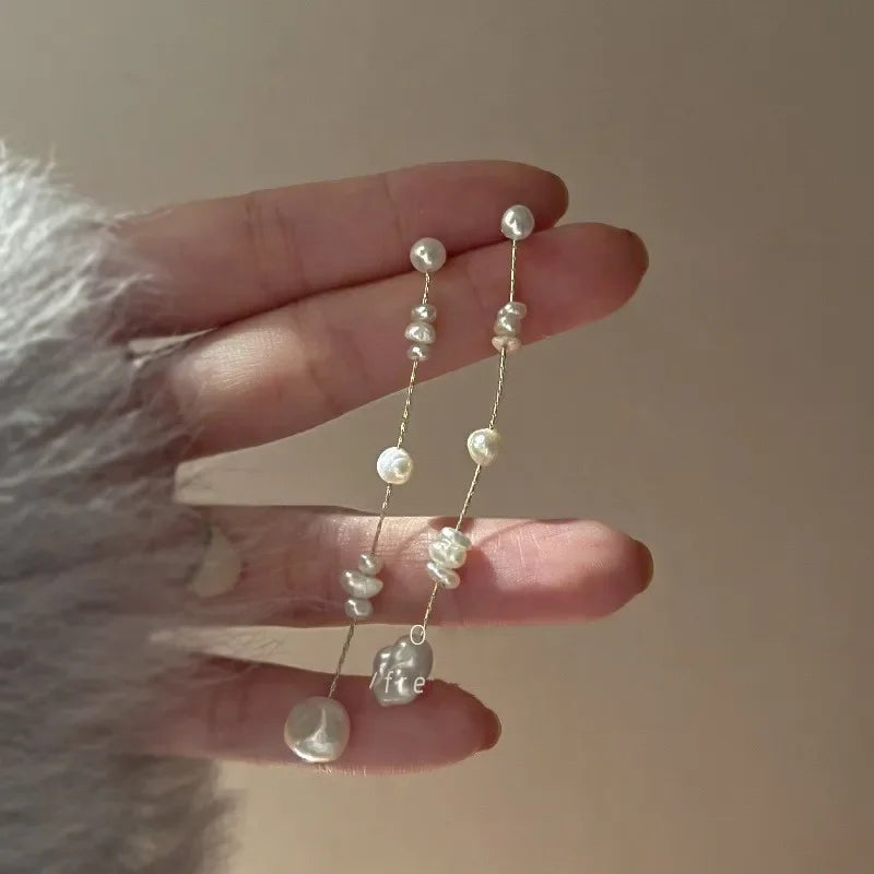 Minar French Baroque Freshwater Pearl Dangle Earrings
