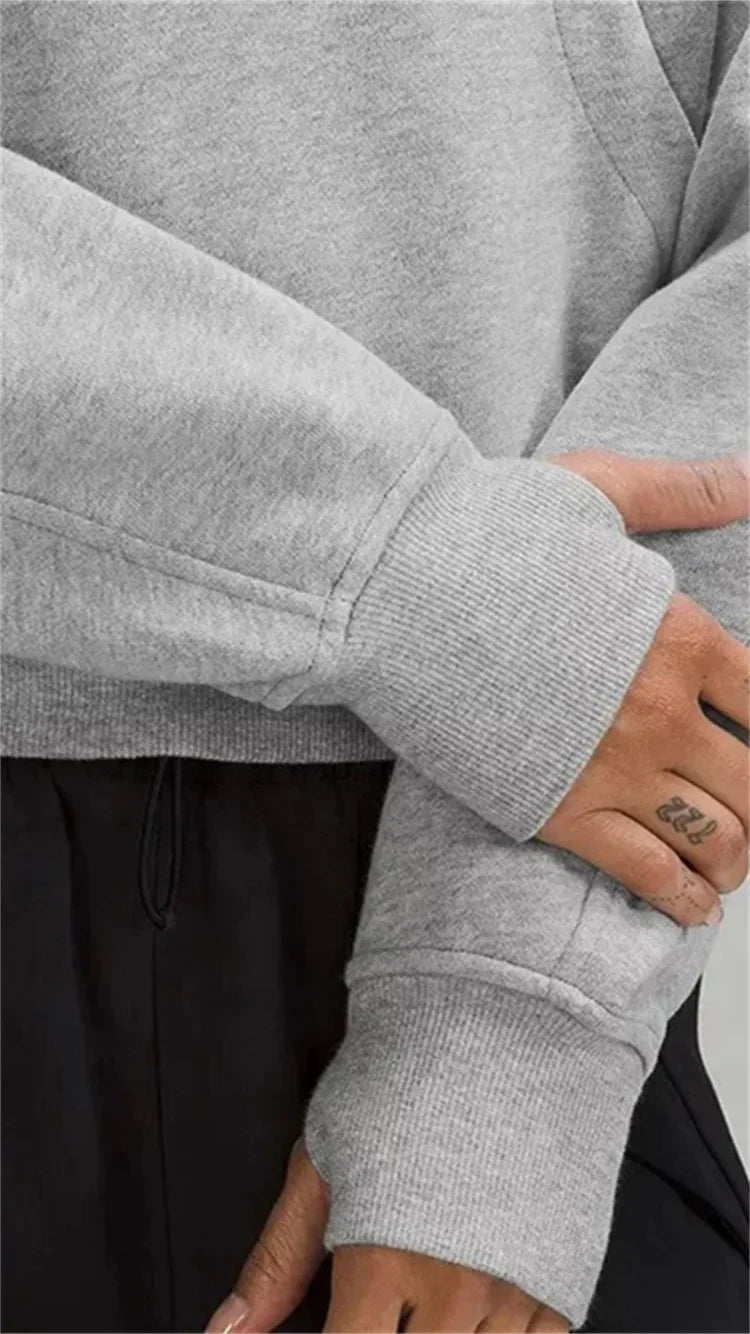 Women's Yoga Suit Scuba Half-Zip Hooded Sweatshirt: