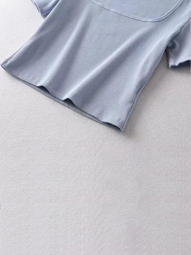 Women’s Square Neck Ribbed Crop Top