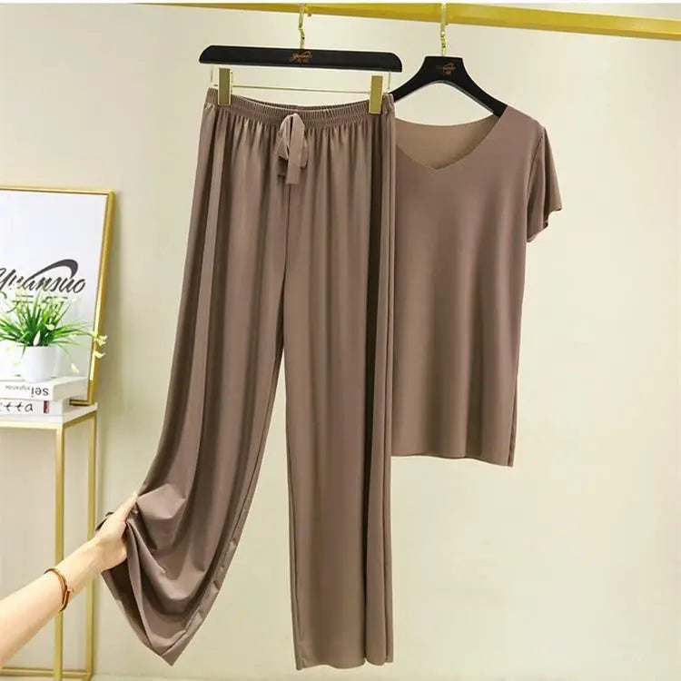 Autumn Loose Homewear Pants Two Piece Set For Women Cute Pajamas