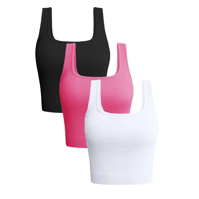 Women’s Solid Square Neck Ribbed Tank Top