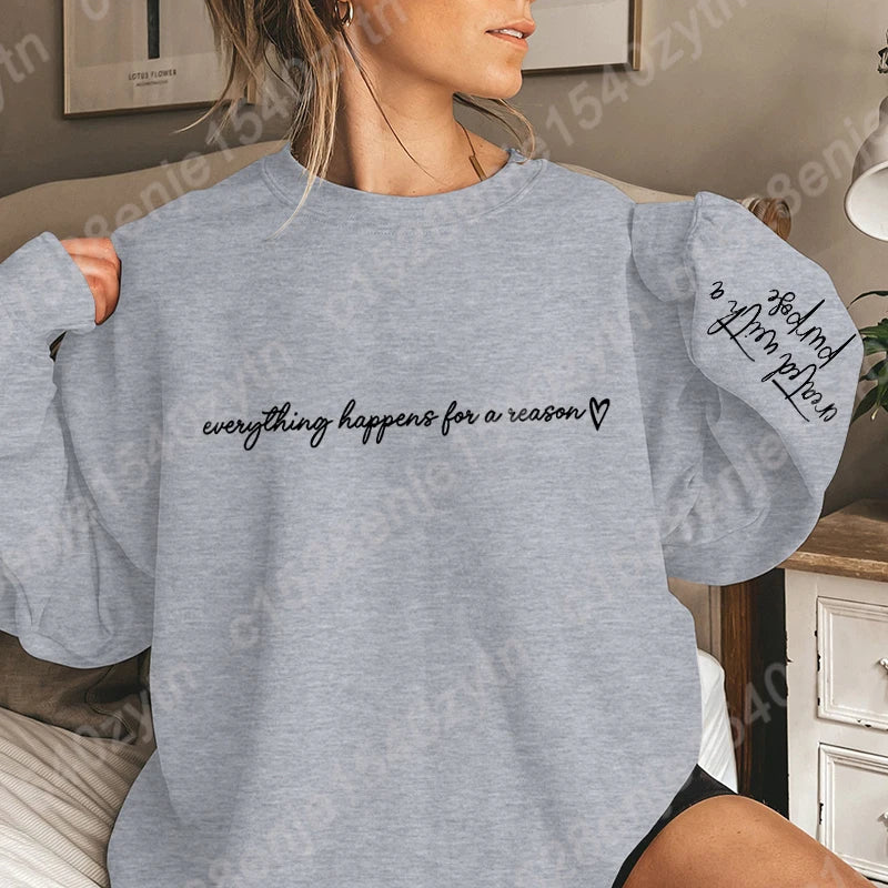 Letter Printed Oversize Sweatshirt