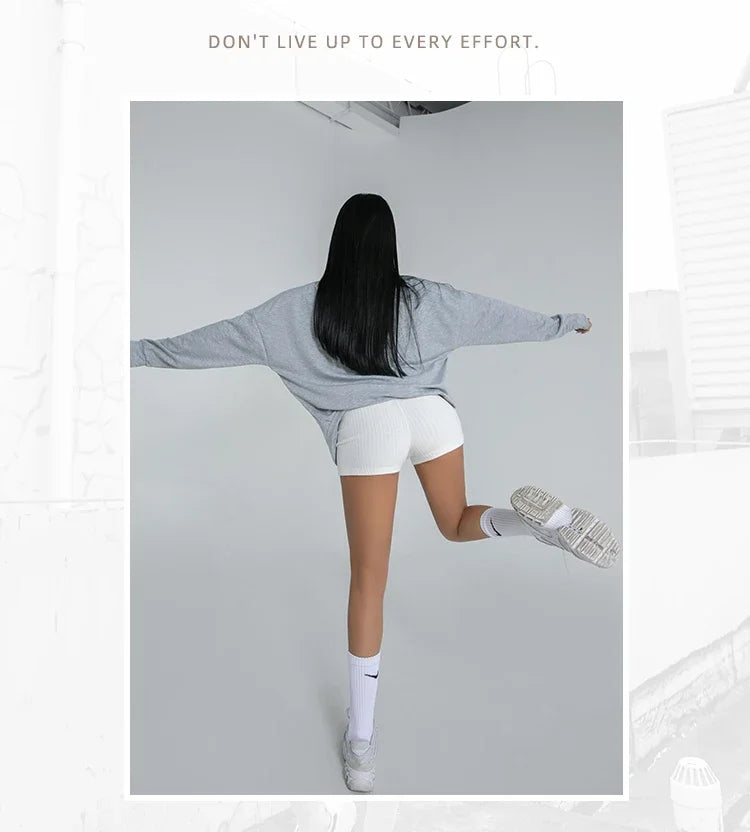 Womens High Waisted Knitted Shorts