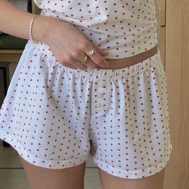 Pajama Shorts Low Waist Striped Boxer Shorts:
