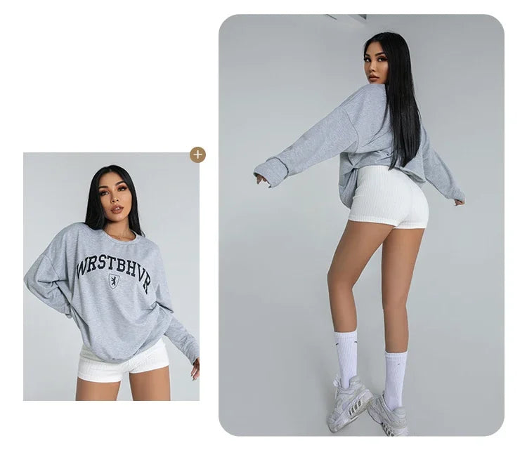 Womens High Waisted Knitted Shorts