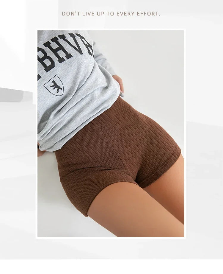Womens High Waisted Knitted Shorts