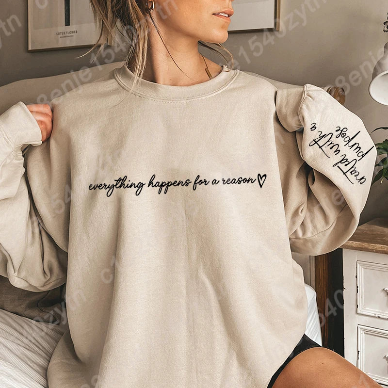 Letter Printed Oversize Sweatshirt