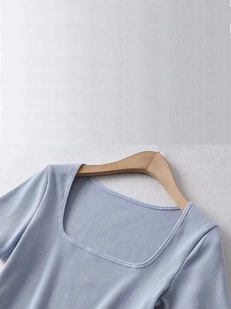 Women’s Square Neck Ribbed Crop Top