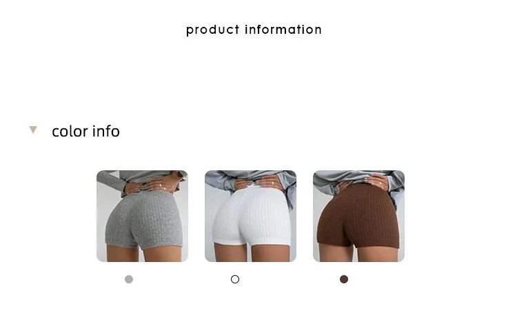 Womens High Waisted Knitted Shorts
