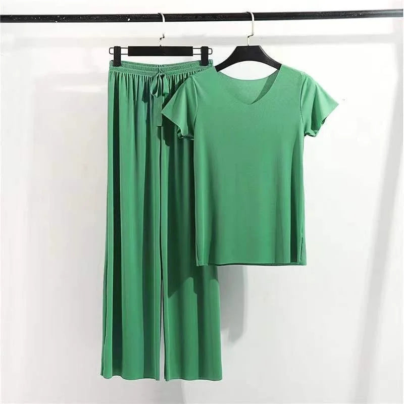 Autumn Loose Homewear Pants Two Piece Set For Women Cute Pajamas