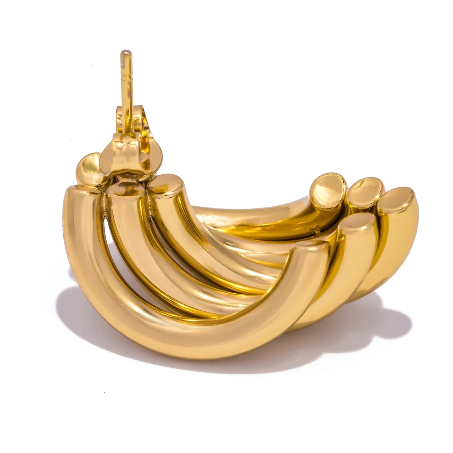 Stainless Steel Irregular Distort Geometry Hoop Earrings