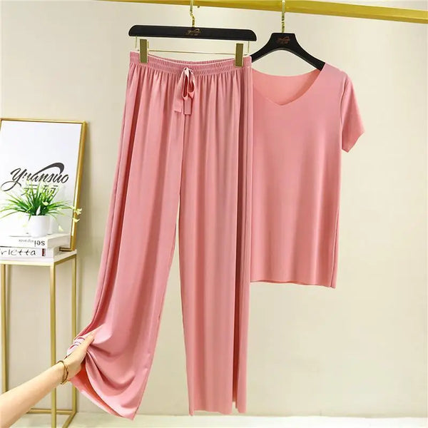 Autumn Loose Homewear Pants Two Piece Set For Women Cute Pajamas