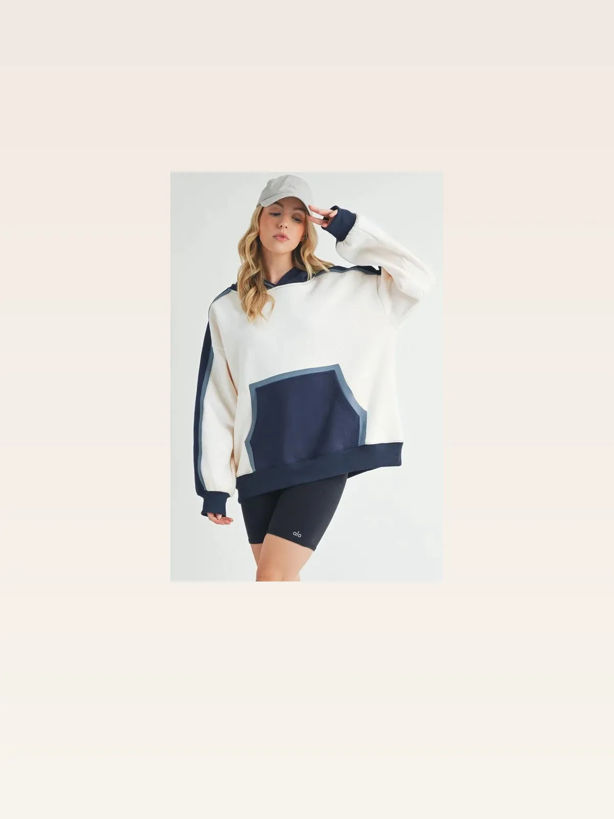 Trendy Color Block Hoodie with Kangaroo Pocket
