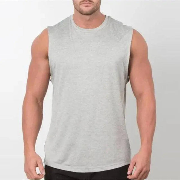 Men’s Sleeveless Bodybuilding Gym Singlet – Solid Color