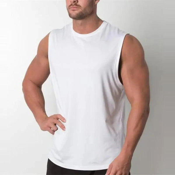 Men’s Sleeveless Bodybuilding Gym Singlet – Solid Color
