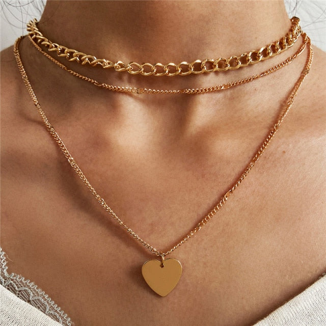 29-Piece Gold Layered Necklace Set for Women
