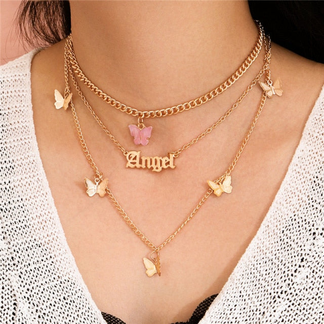 29-Piece Gold Layered Necklace Set for Women