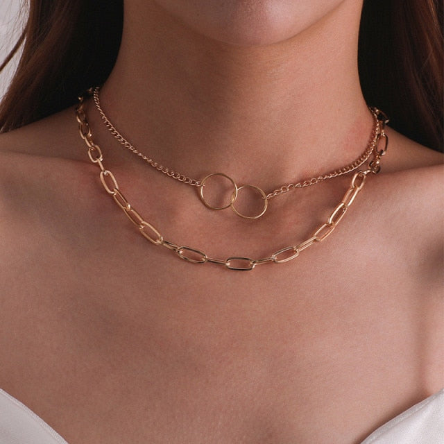 29-Piece Gold Layered Necklace Set for Women