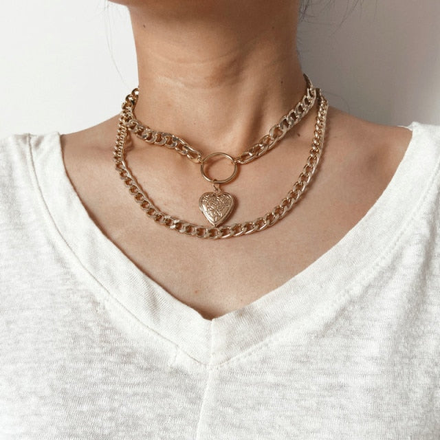 29-Piece Gold Layered Necklace Set for Women