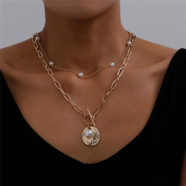 29-Piece Gold Layered Necklace Set for Women