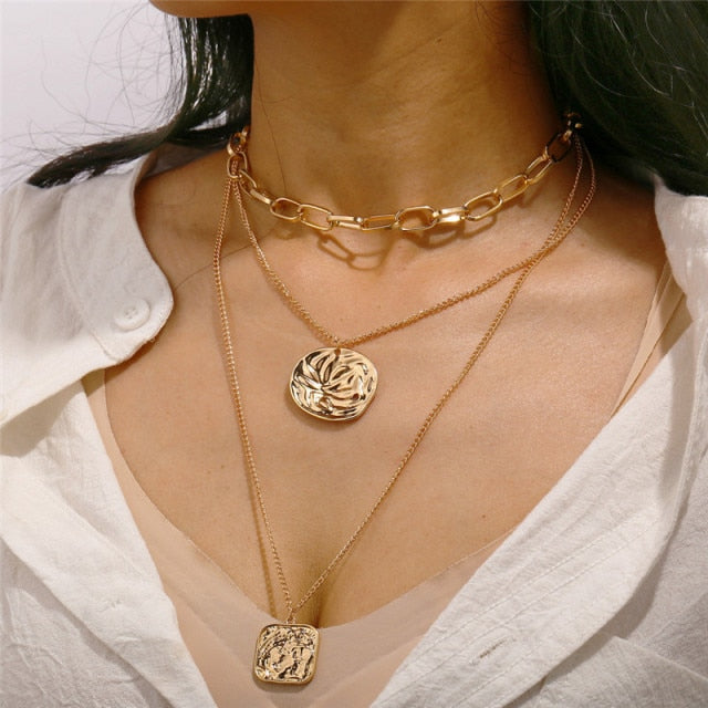 29-Piece Gold Layered Necklace Set for Women