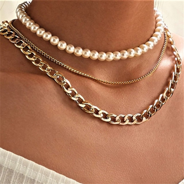 29-Piece Gold Layered Necklace Set for Women