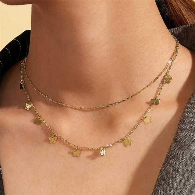29-Piece Gold Layered Necklace Set for Women