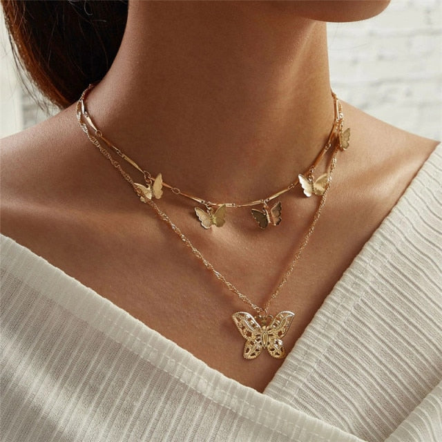 29-Piece Gold Layered Necklace Set for Women