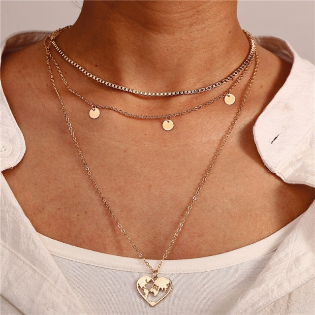 29-Piece Gold Layered Necklace Set for Women