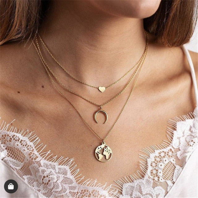 29-Piece Gold Layered Necklace Set for Women