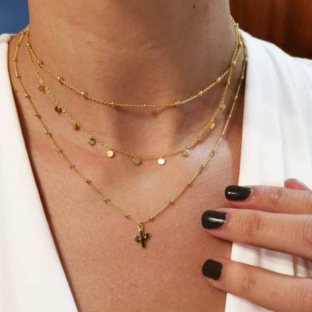 29-Piece Gold Layered Necklace Set for Women