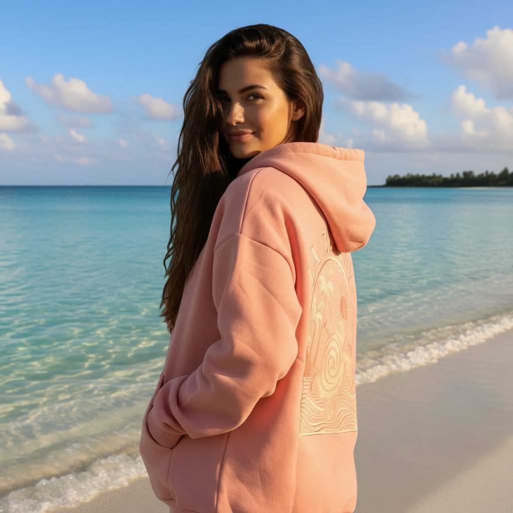 Cozy Turtle Palms Silk Hoodie
