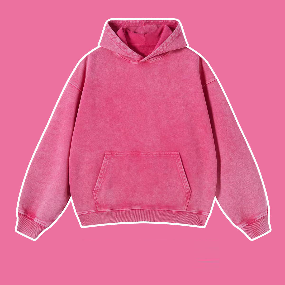 Vintage Batik Distressed Washed Pullover Hoodie