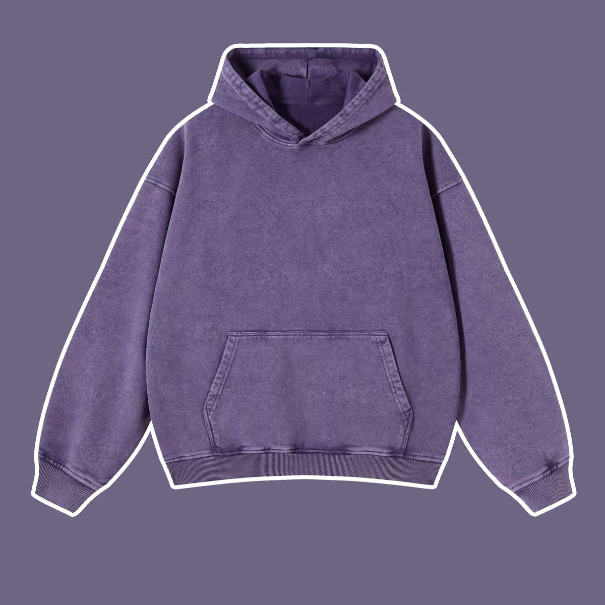 Vintage Batik Distressed Washed Pullover Hoodie